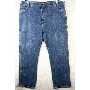 Dickies Carpenter Jeans Mens 42x32 Utility Workwear Straight Fit Hammer Loop